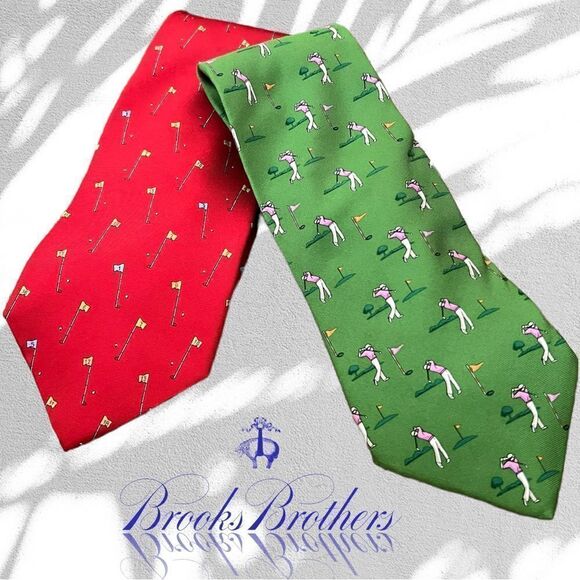 Brooks Brothers Set of Italian Print Tee Time Silk Ties